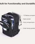 Falco 40L Expandable Airline Approved Carry On Travel Backpack