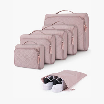 Travelinjoy 6PCS Packing Cubes with 1 Shoe Bag