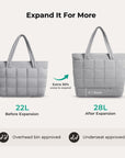 Bubble 22L-28L Expandable Puffer Travel Tote Bag