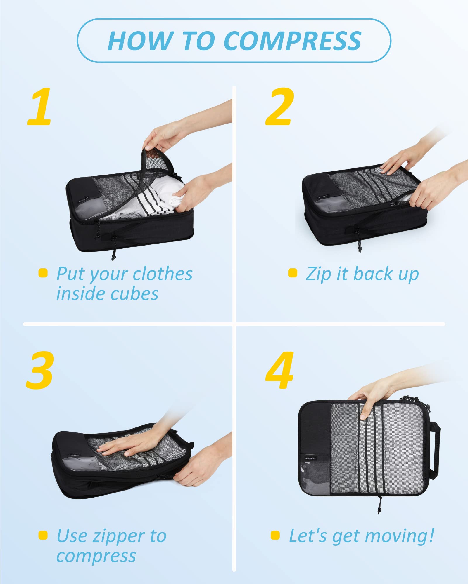 Bagsmart Compression Packing Cubes