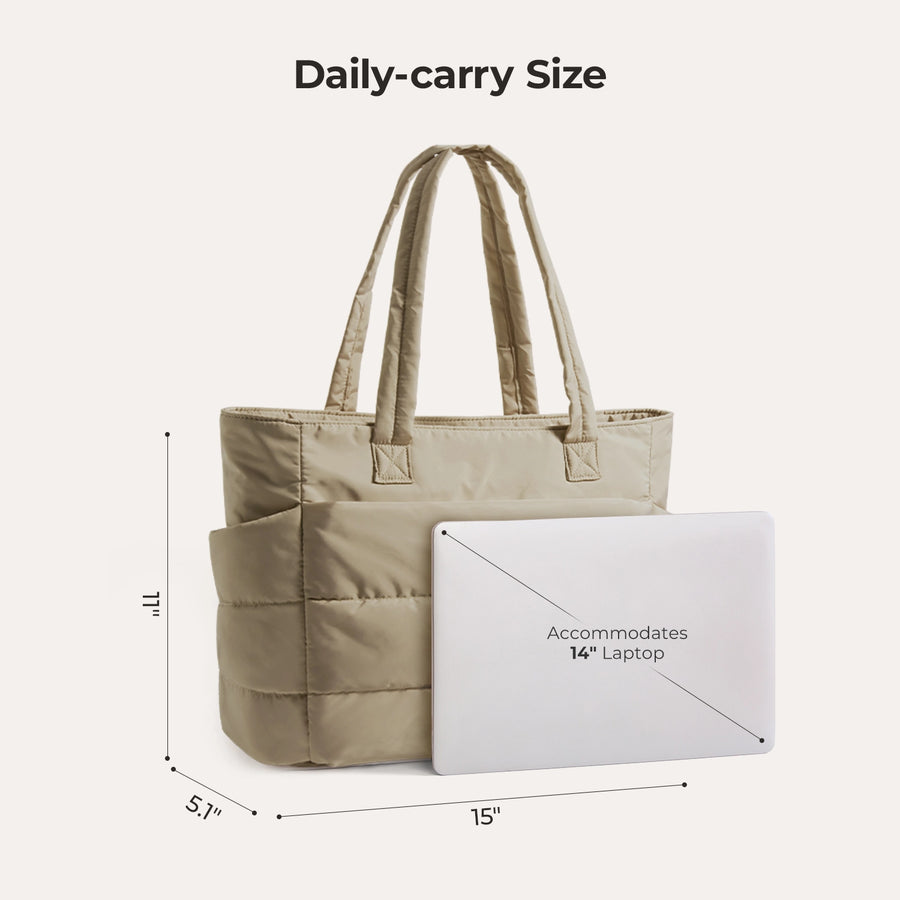 Bagsmart 20L Puffy Tote Bag with 15.6" Laptop Compartment