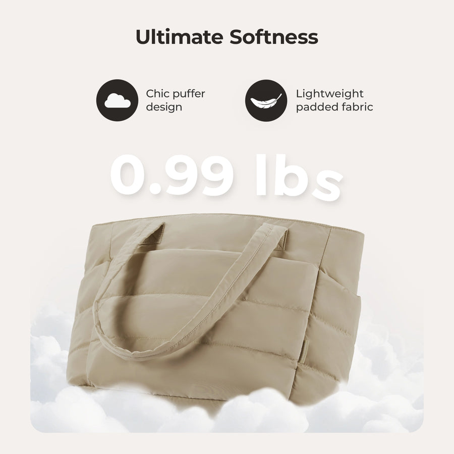 Bagsmart 20L Puffy Tote Bag with 15.6" Laptop Compartment