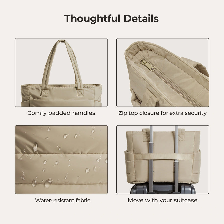 Bagsmart 20L Puffy Tote Bag with 15.6" Laptop Compartment