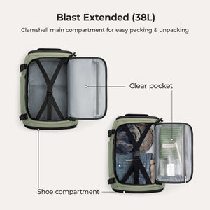 Blast Quick Access 28L-38L Carry On Travel Backpack