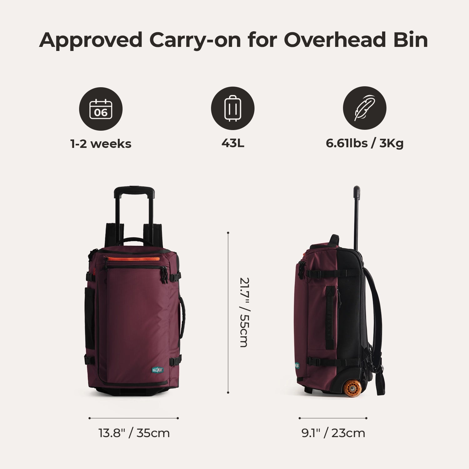 Blast 43L Roller Backpack