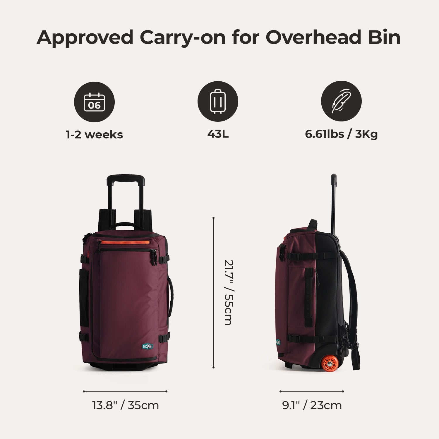 Blast 43L Roller Backpack