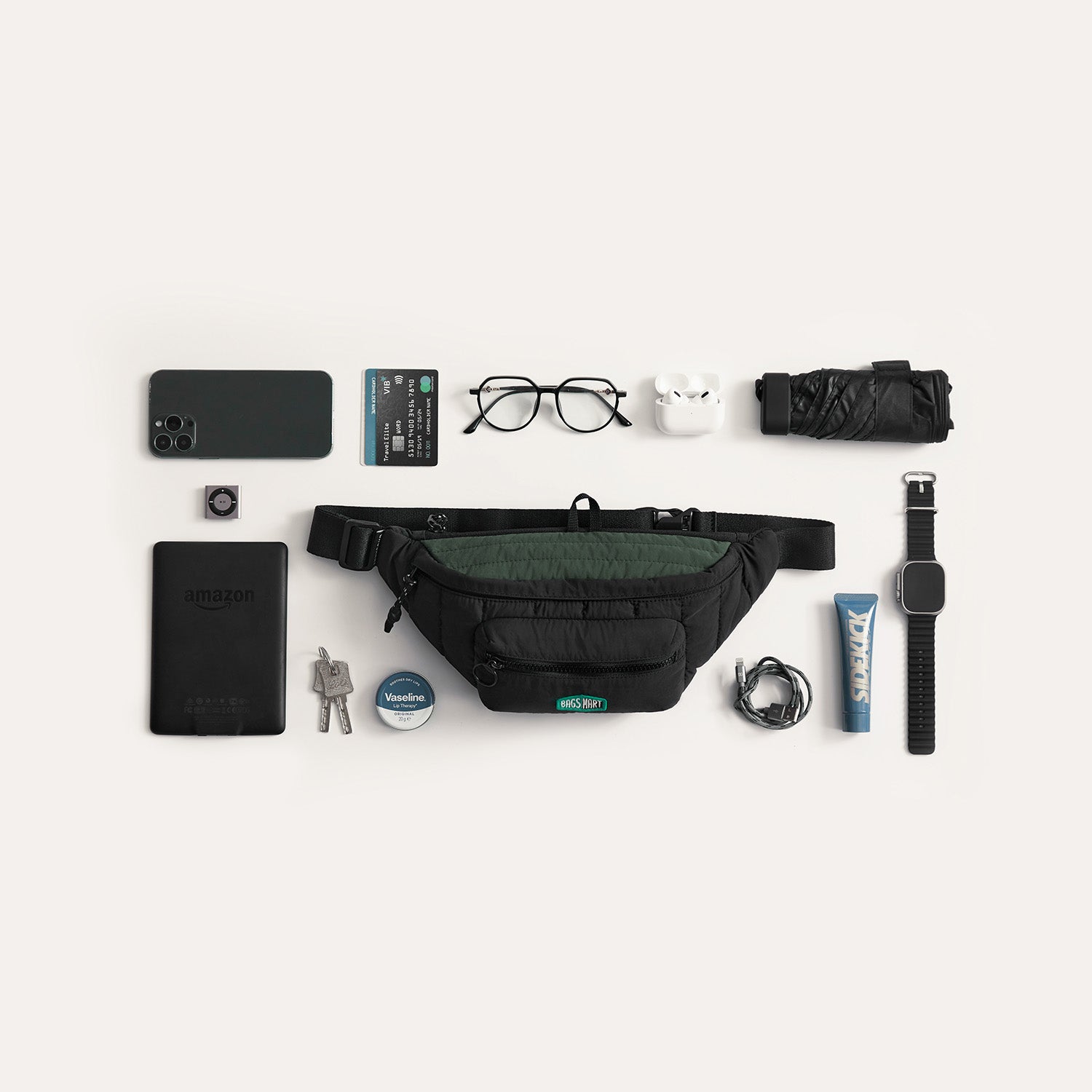 Vega Fanny Pack Sling Bag Black