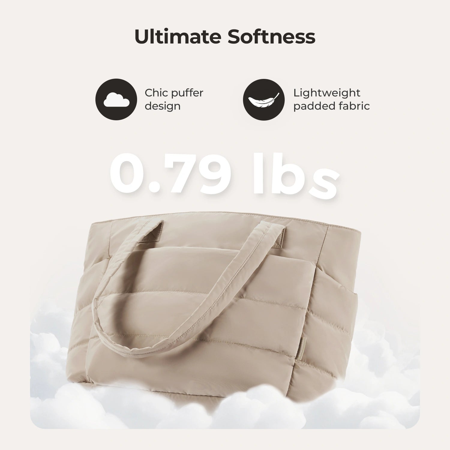 Bagsmart 20L Puffy Tote Bag with 15.6" Laptop Compartment