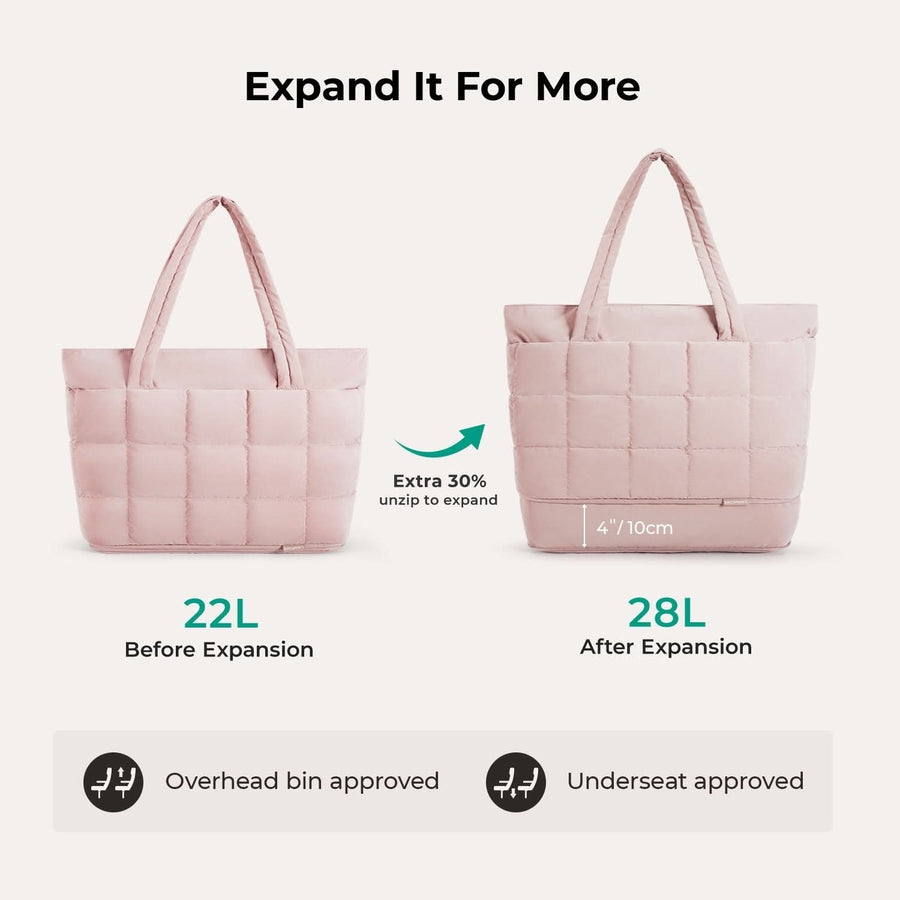 Bubble 22L-28L Expandable Puffer Travel Tote Bag