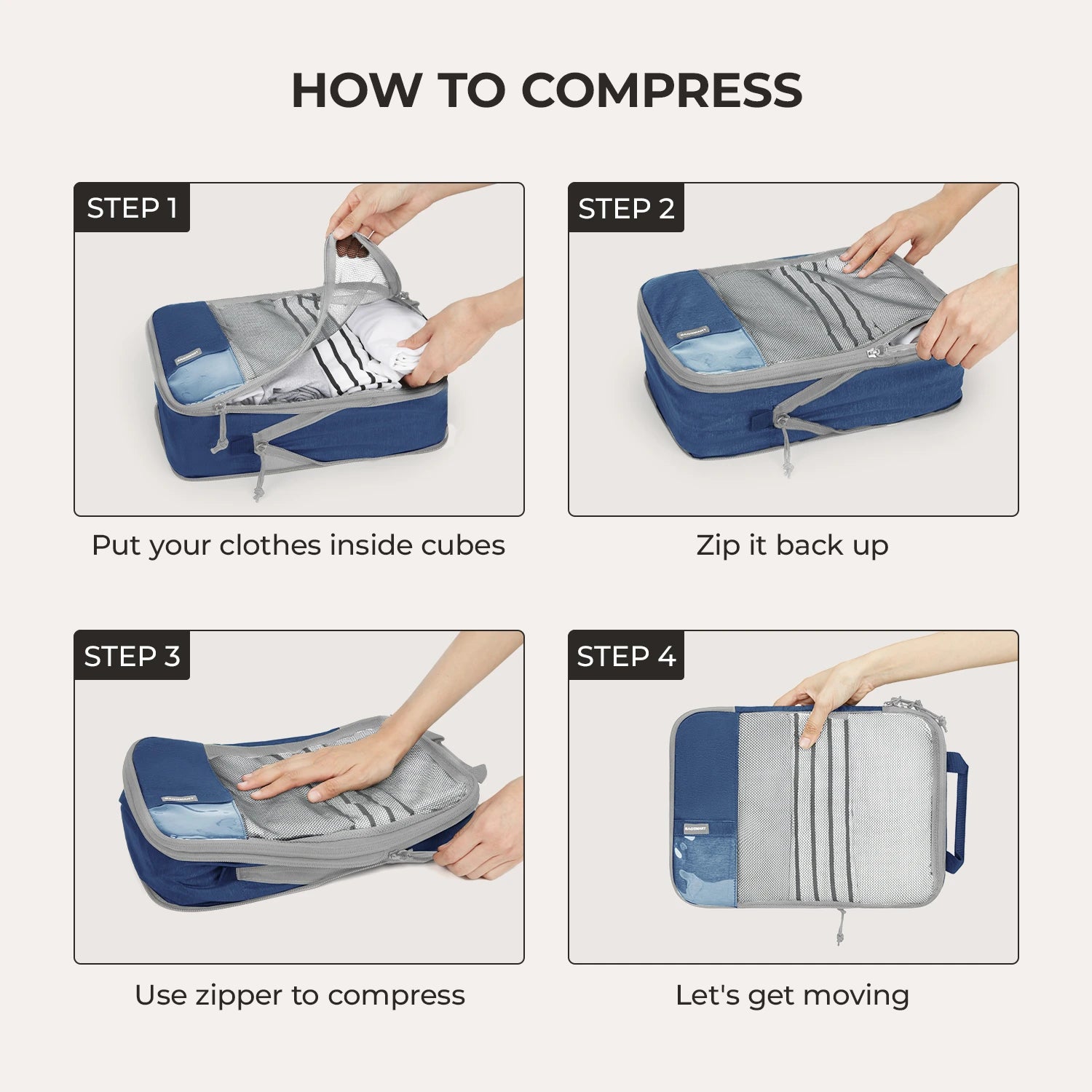 Bagsmart Compression Packing Cubes