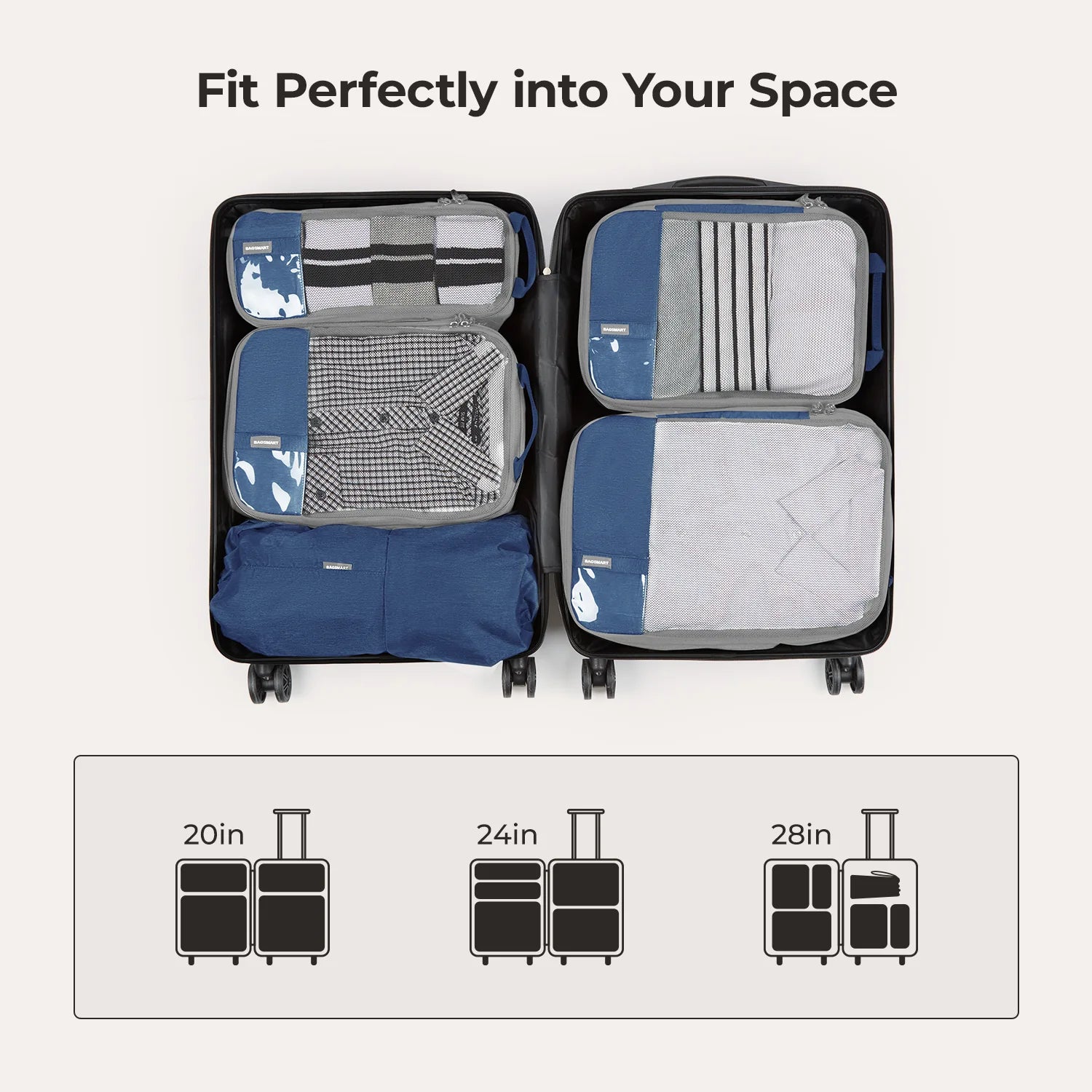 Bagsmart Compression Packing Cubes