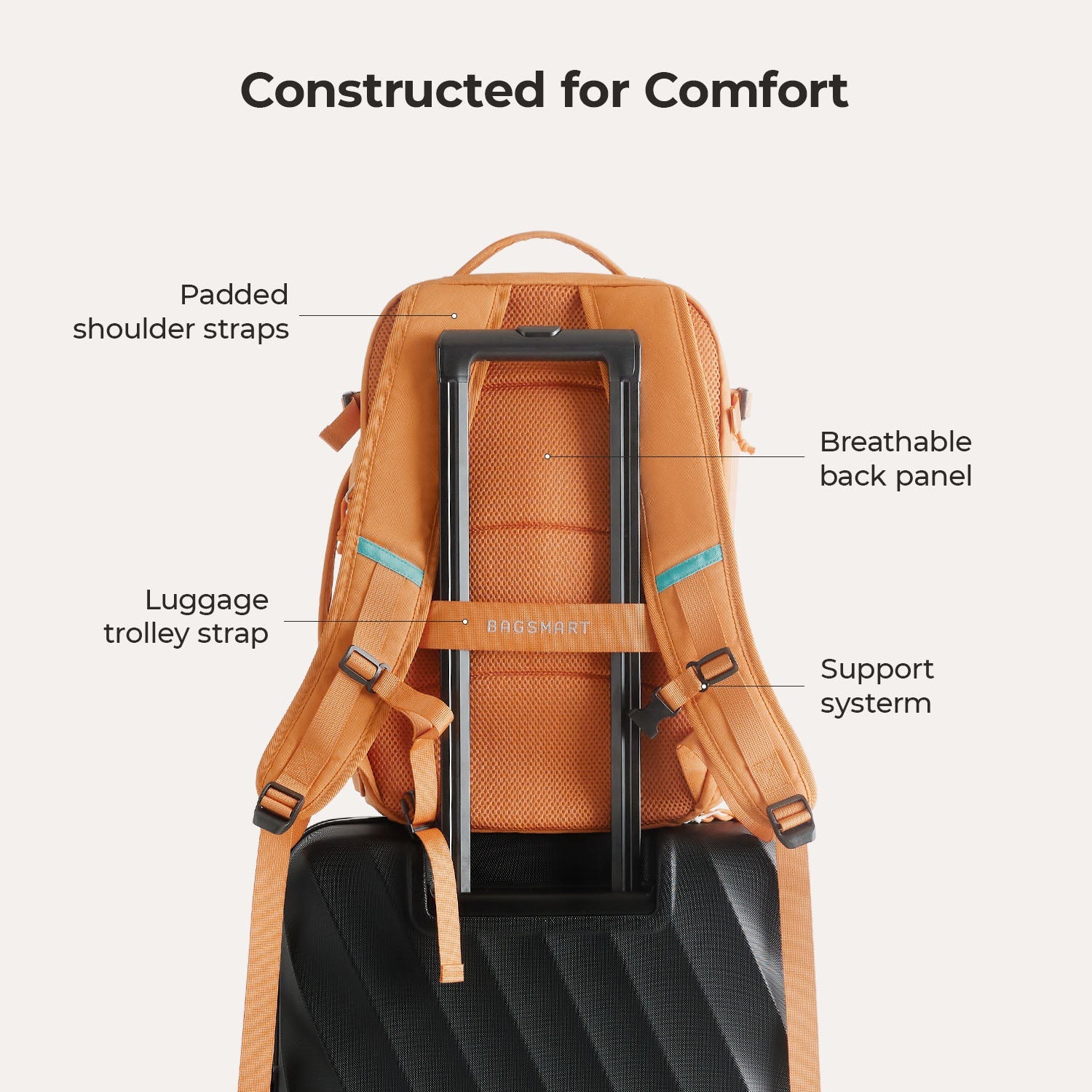 best travel 29L backpack for women rust