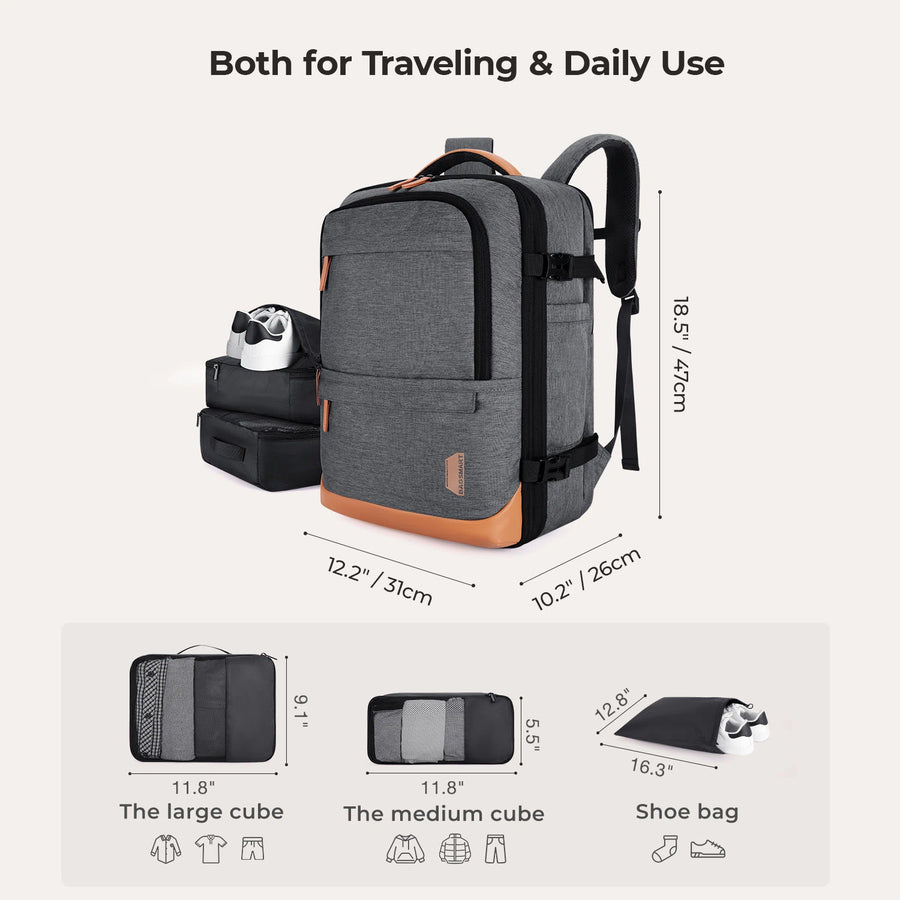 Falco 40L Expandable Airline Approved Carry On Travel Backpack