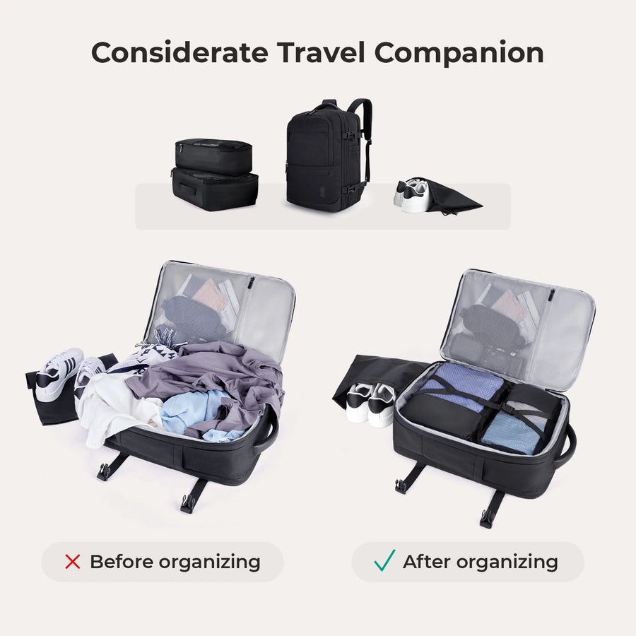 Falco 40L Expandable Airline Approved Carry On Travel Backpack