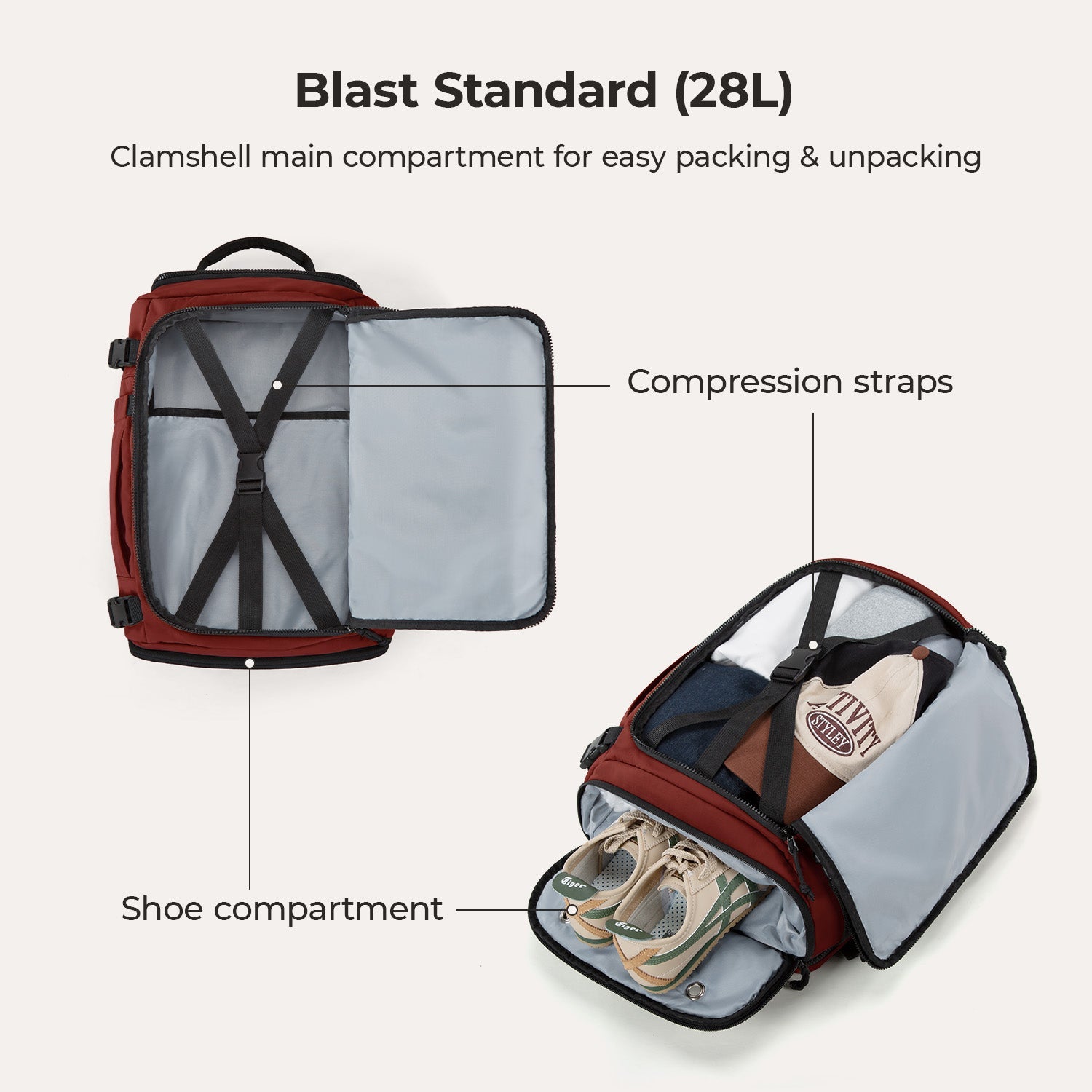 Blast Quick Access 28L-38L Carry On Travel Backpack