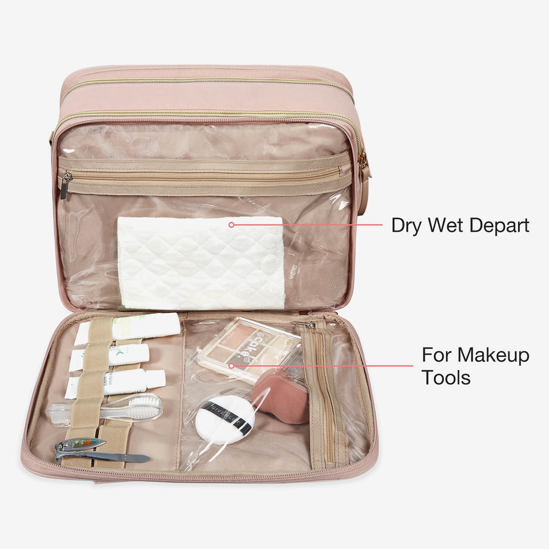 Pink Waterproof Travel Toiletry Bag for Women - Bagsmart Australia ...